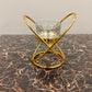 Golden Elegance Metal Candle Stand with Glass Holder – Luxury Home Decor