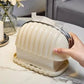 Elegant Shell Design Tissue Box Holder with Spring-Loaded Napkin Dispenser – Cream White