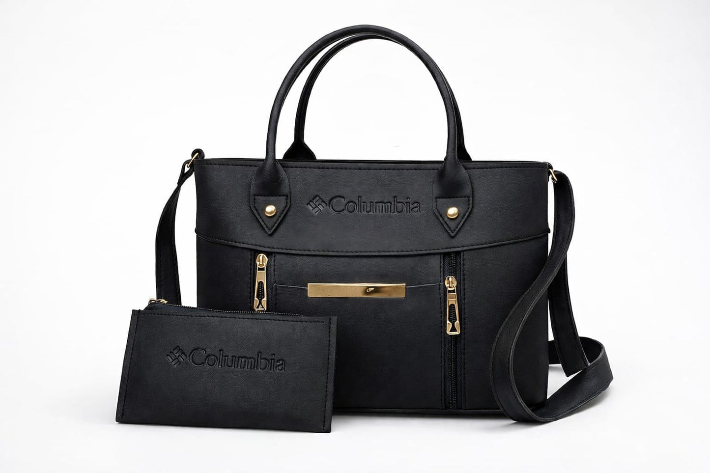 Elegant Black Women's Handbag Set with Matching Wallet
